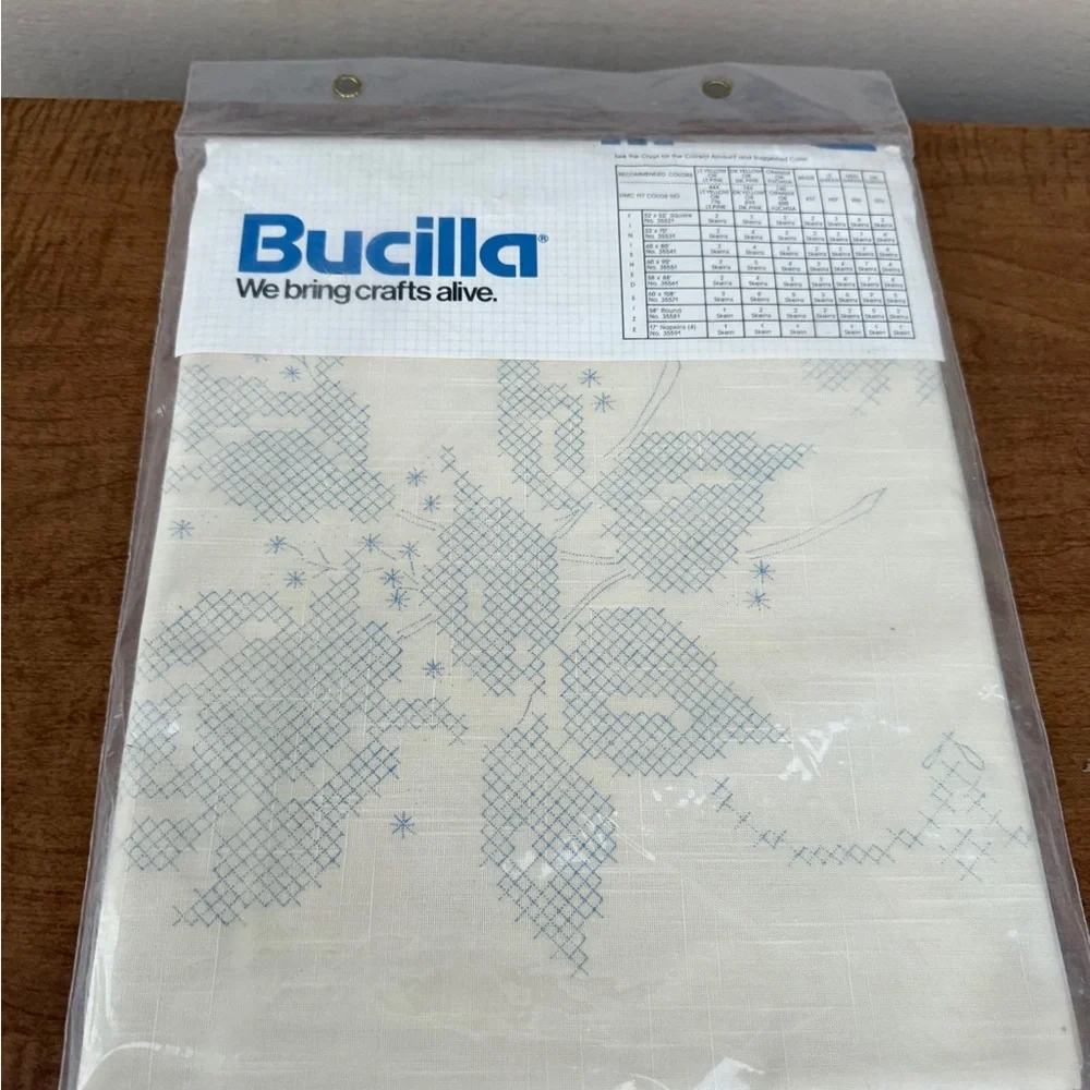 Bucilla Stitchery Pink Floral Table Linens Dining Set 52X52 New in Packaging